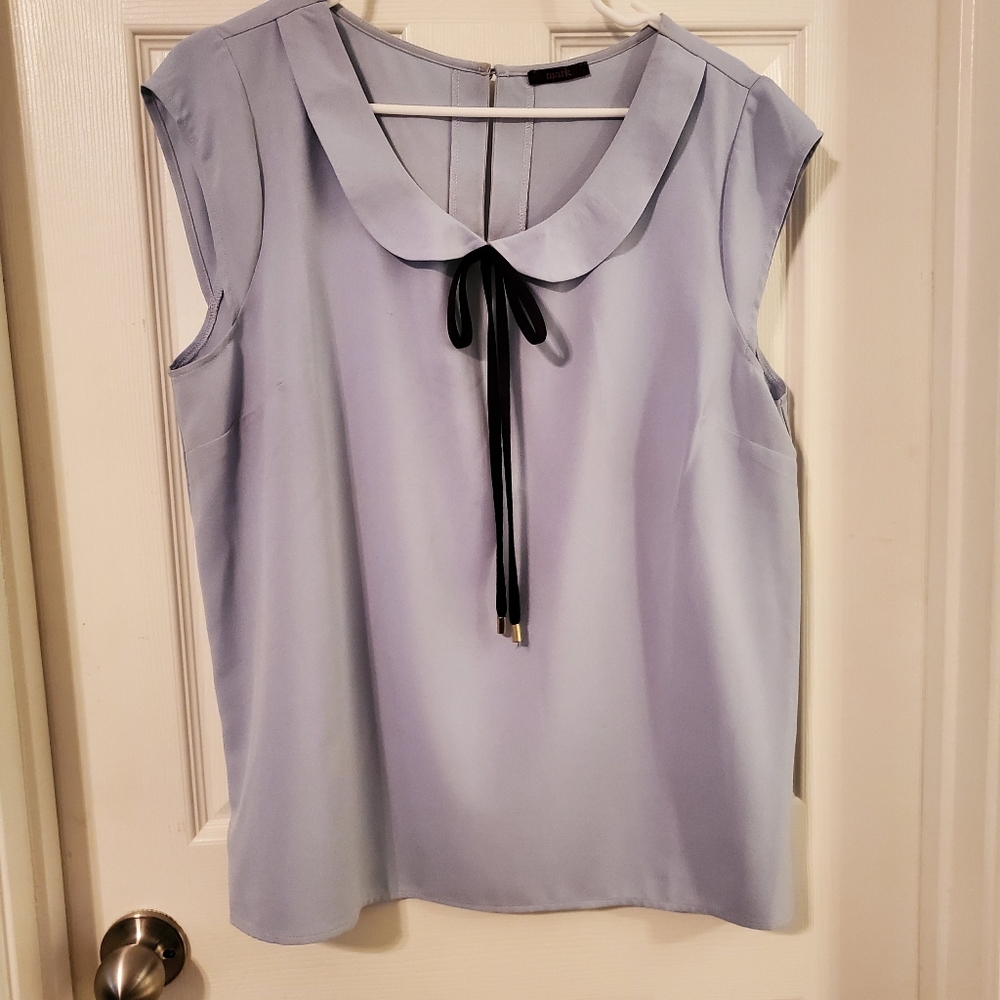 Blue Peter Pan collar sleeveless blouse-L
